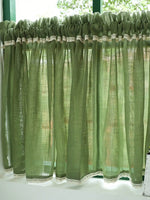 rideau vert olive semi transparent classique texture rugueuse polyester petite fenêtre filtration lumière