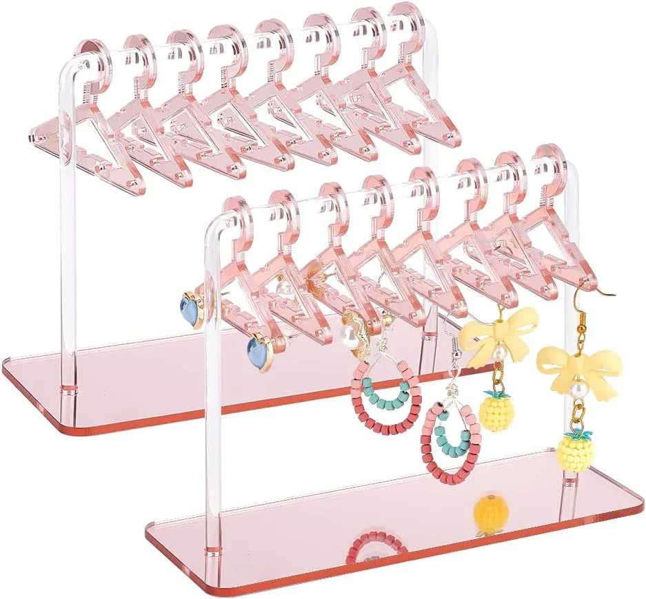 porte bijoux moderne acrylique transparent rose doré clips bijoux suspension stockage organisateur minimaliste