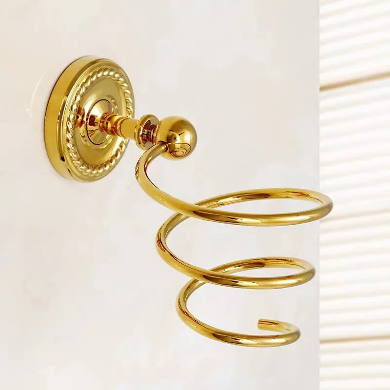 Accessoires salle bain ensemble doré classique porte serviettes rangement brosse dents poignée dorée serviette