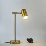 lampe table moderne dorée lisse interrupteur bouton led opaque chambre salon étude
