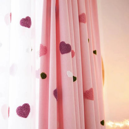 Rideau de chambre rose pour bébé