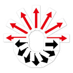 autocollants adhésifs flèches rouge blanc graphiques direction 9cm pvc avertissement