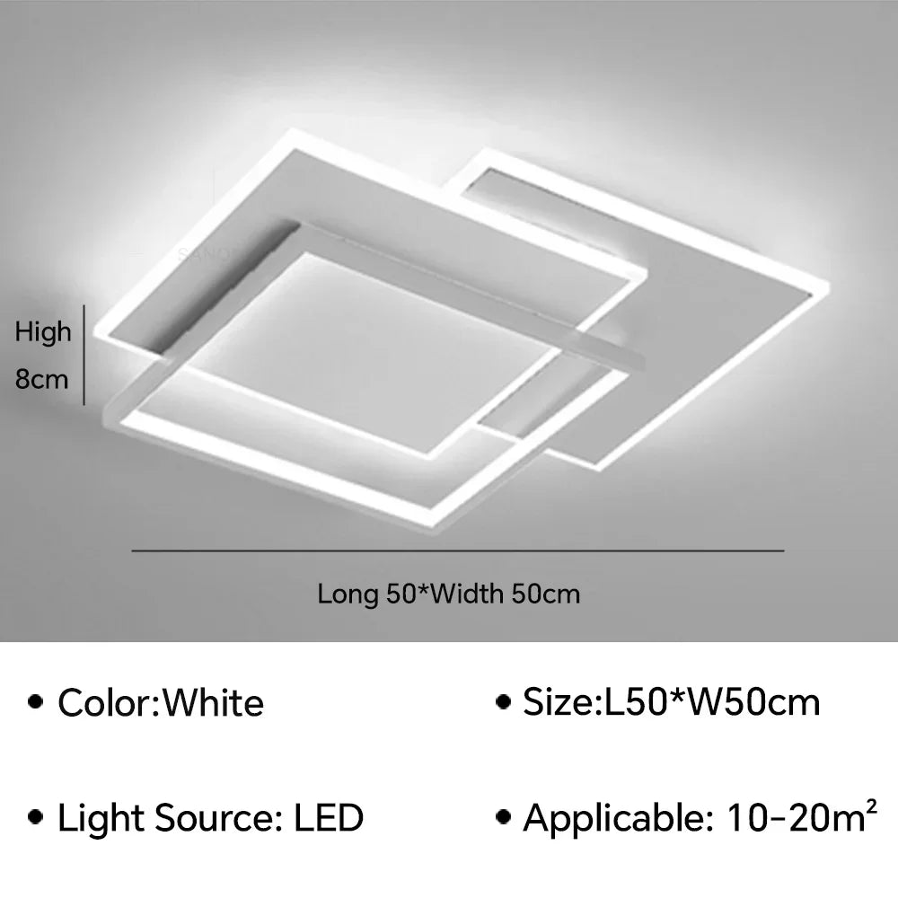 plafonniers led modernes blanc noir géométriques minimalistes éclairage intérieur plusieurs niveaux toucher marche arrêt