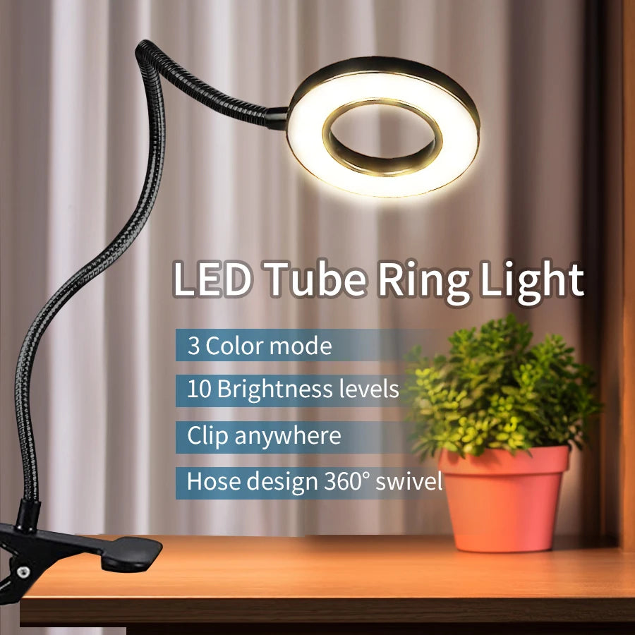 lampe led table moderne pince rechargeable usb trois couleurs télécommande étude chambre