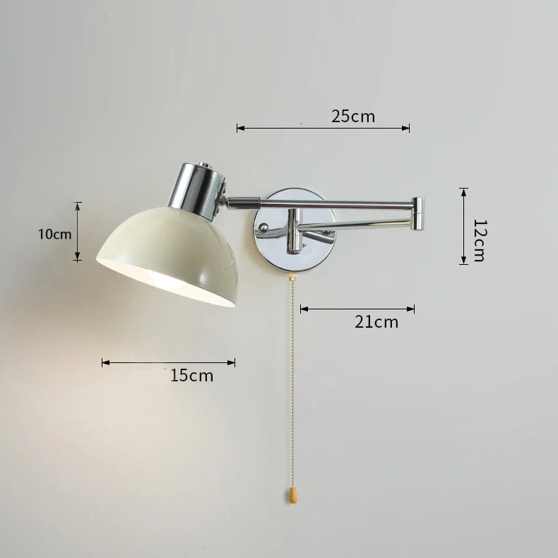 applique murale moderne bras articulé éclairage led blanc crème argenté chambre salon