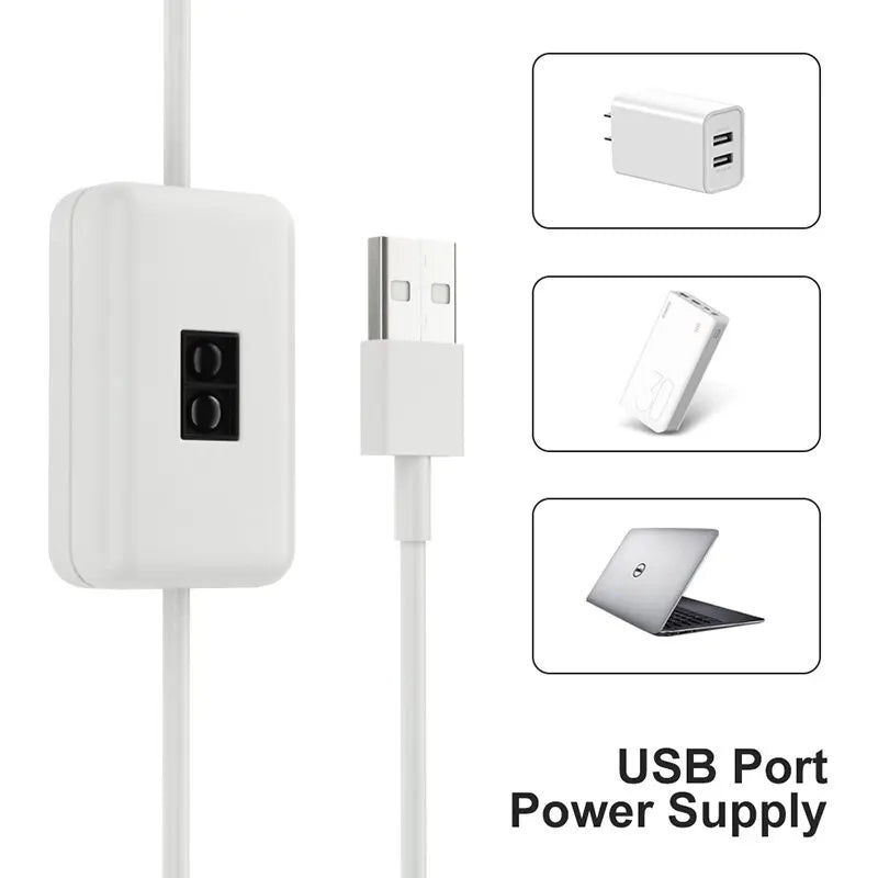 ruban led blanc moderne adhésif 60 led 6000k 5v usb câble 1m