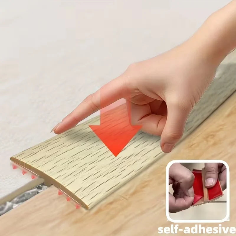 bande transition sol PVC 1m large 5cm adhésive moderne lisse bois gravé beige brun