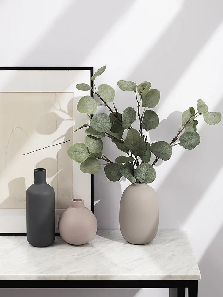 vases gris rose pâle minimaliste fleurs artificielles décoration intérieure table mariage cadeau anniversaire erotique