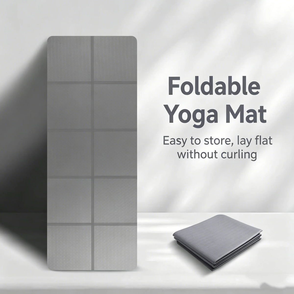 tapis yoga gris texture géométrique moderne épais 8mm débutant