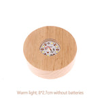 support lumière led plaque bois finition lisse moderne batterie aaa diodes jaunes usb minimaliste