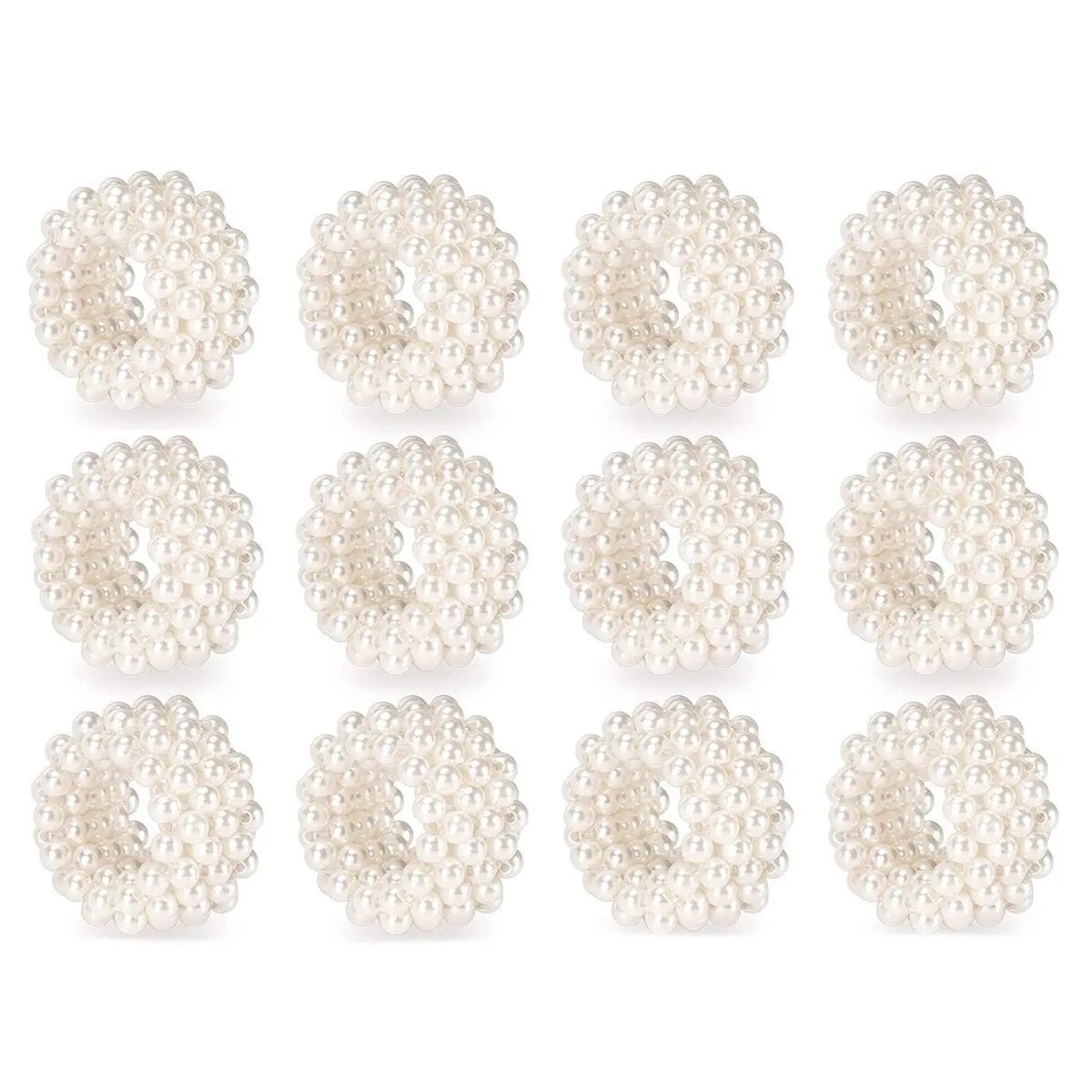 décoration table anneau serviette blanc adhésif classique mariage set 12 pièces