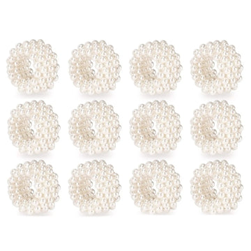 décoration table anneau serviette blanc adhésif classique mariage set 12 pièces
