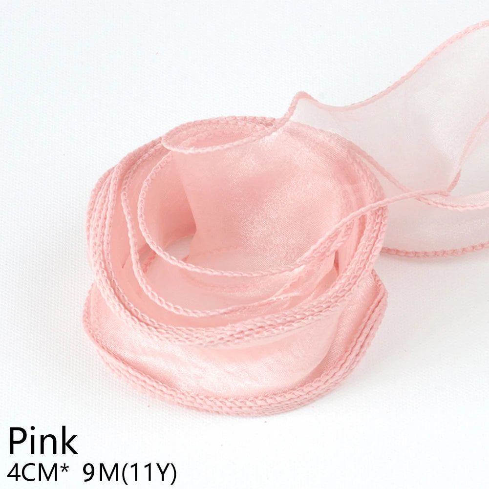 rubans dentelés organza polyester coloris unis 10m élégants mariage décoration bricolage bouquet