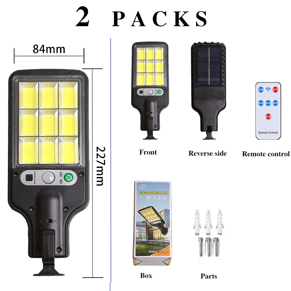 lampe solaire noire ip65 moderne modes luminosité détecteur mouvement autoinstallation clipsextérieur