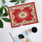 tapis floral bleu doré blanc résistant antiusure antirayures ethnique bohème rétro