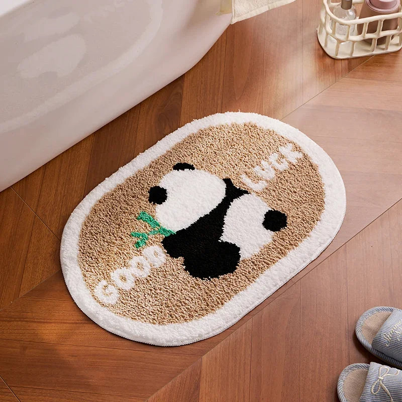 tapis bain salle bain doux moelleux motif animaux décoratif moderne antidérapant séchage rapide