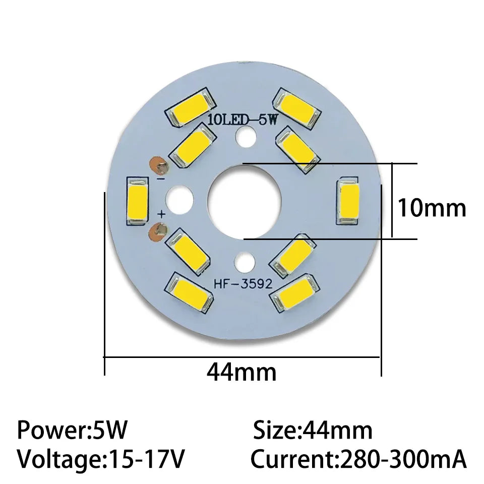 plaque led 5w 35mm 40mm gris clair natural white pure white warm white moderne