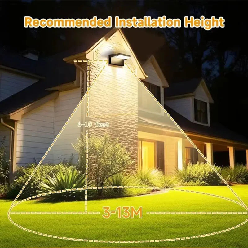Lampe murale extérieure LED moderne capteur lumière ip65 fixations murales texturées