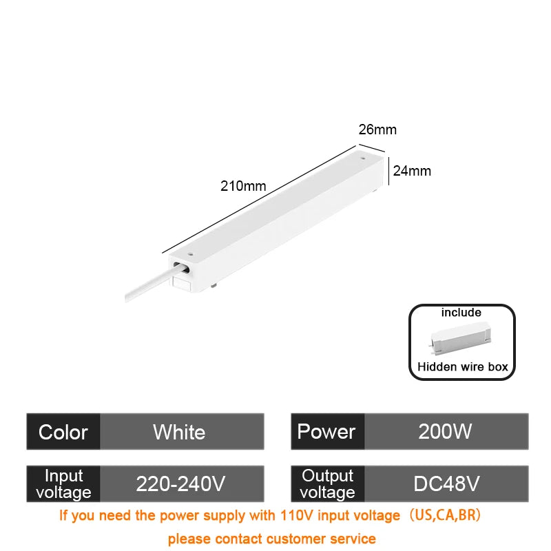 luminaire led rail magnétique blanc moderne système éclairage intérieur mince aluminium fixation aimant maison