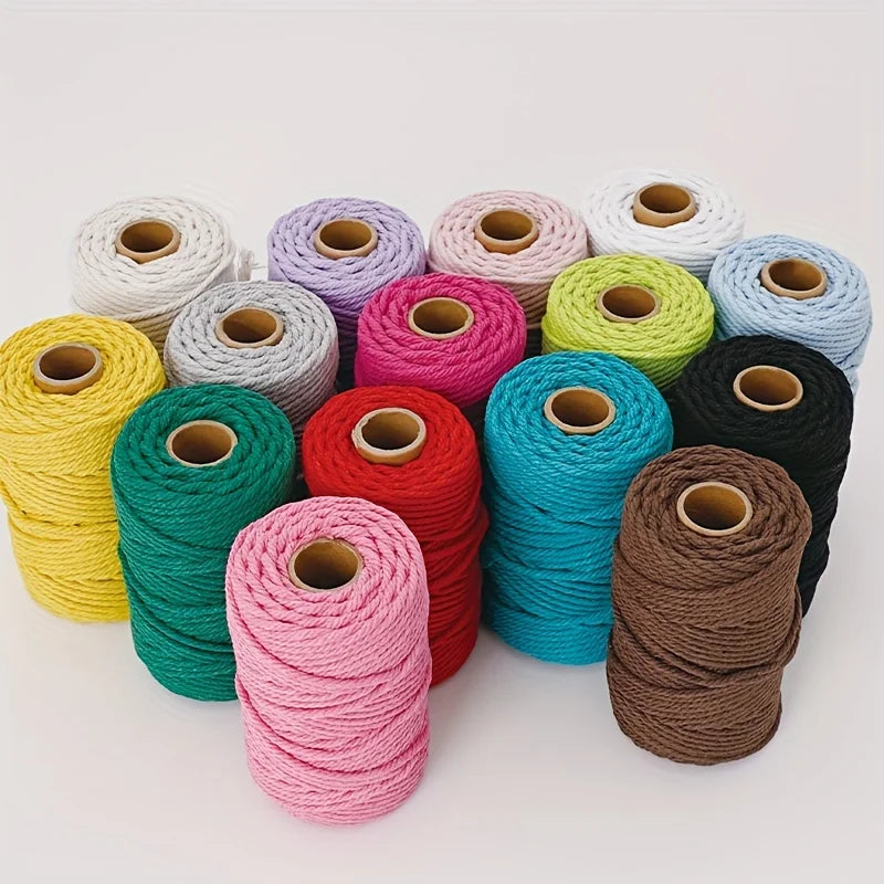 fil macramé coton texturé blanc noir gris bleu rose rouge vert jaune violet artisanal
