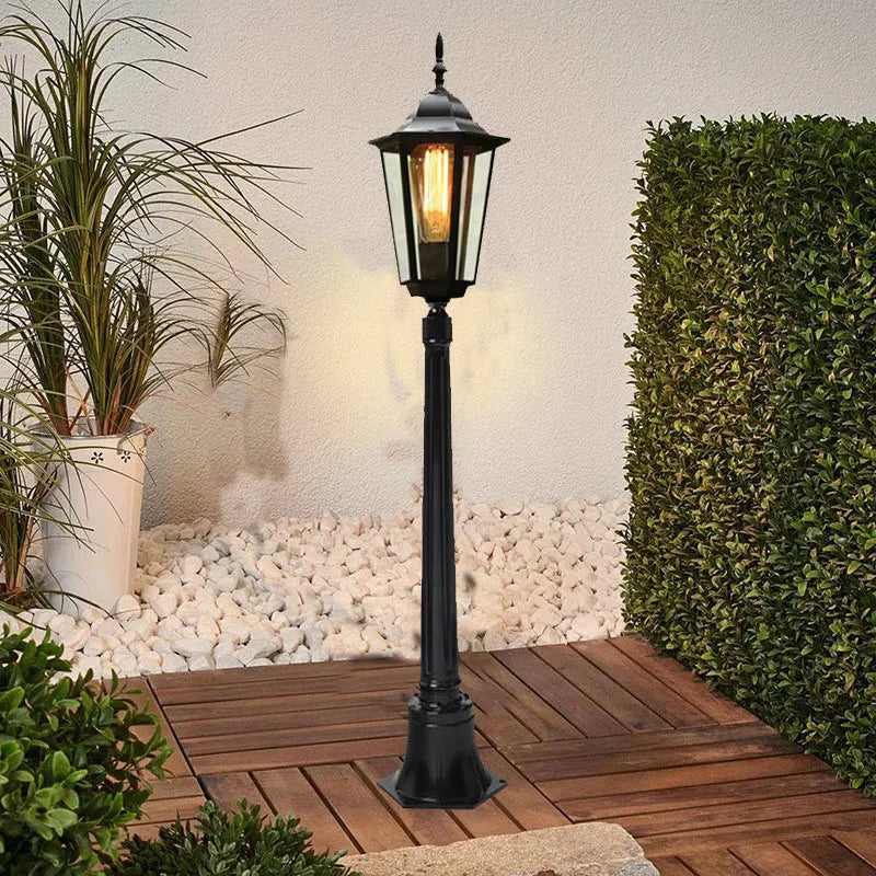 lampe jardin led noir doré transparent ip65 extérieure classique vintage métal