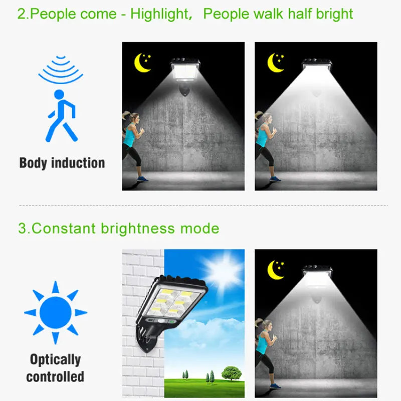 lampe solaire extérieure détecteur mouvement noir jaune blanc moderne épuré fixations incluséesversible auto