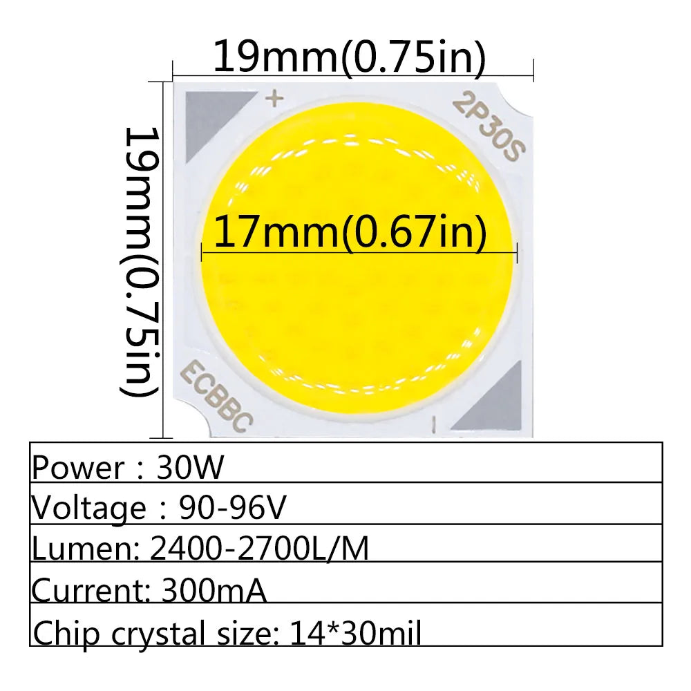 projecteur led haute puissance 30w blanc support plastique industriel fixations