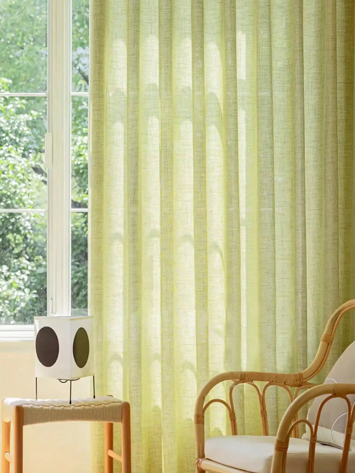 rideau vert clair texture lin moderne fenetre plate 100x200 cm