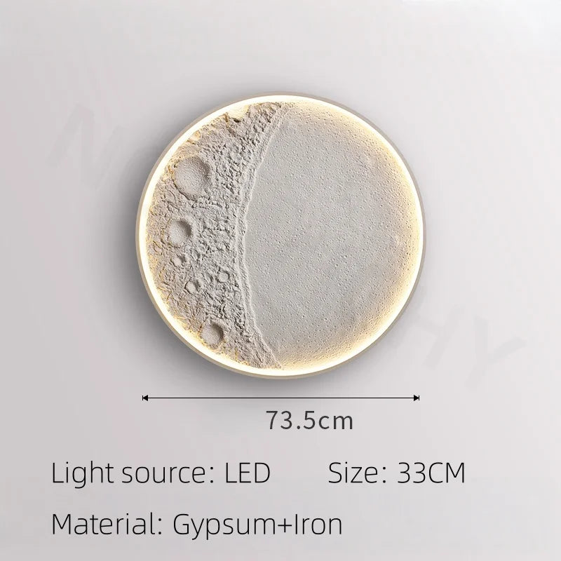lampe murale blanc plâtre lunaire minimaliste éclairage led moderne fixée mur 2000 82000 lumens