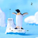 figurines animaux résine blanc noir jaune nautique pingouins phoque flocon neige détaillées maison jardinage