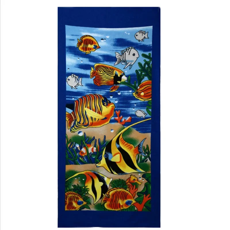 serviette plage microfibre rapide absorption multicolore motifs été noël drapeaux palmiers