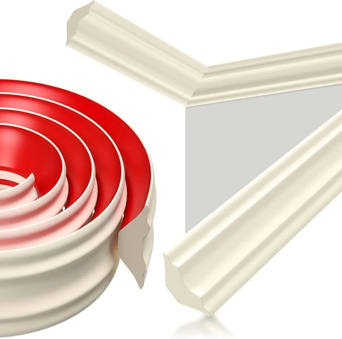 corniche auto adhésive pvc beige rouge moderne fête decoration intérieure classique 2m opaque