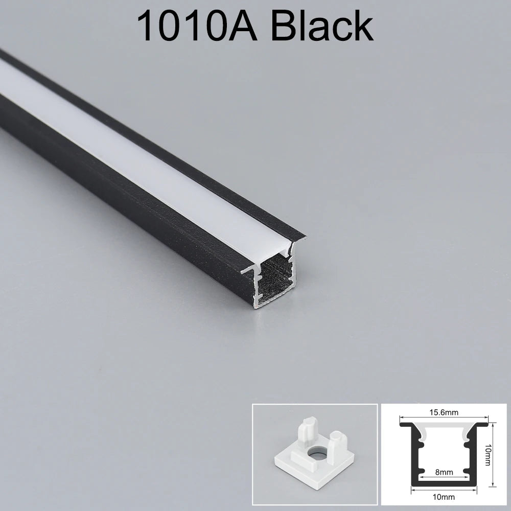 profils d'éclairage led aluminium blanc noir clips moderne 7mm 9mm 10mm 12mm