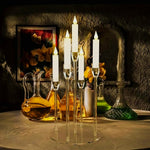 bougeoir moderne transparent bras bougies led mariage décoration table centro