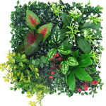 panneau mural plantes artificielles herbe verte fleurs blanches décoration jardin extérieur mur extérieur décoratif