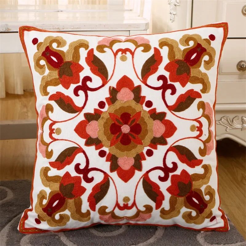 housse coussin coton ethnique boho chic motifs floraux mandala voiture