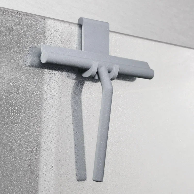 nettoyant vitre poignée longue brosse plate caoutchouc noir gris clips moderne minimaliste