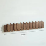 porte clés mural bois naturel moderne marron clair fixations adhésives sacs peluches hooks entrée