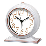 horloge vintage marron foncé cadran blanc aiguilles métalliques alarme quartz rechargeable brillant chambre salon