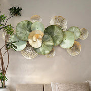 Décoration murale fleurs en métal 120cm moderne - Suspension artistique pour salon et couloir