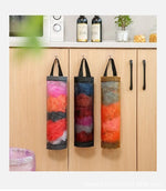 sacs rangement réutilisables polyester maille grossière accroche mur porte noir gris jaune semi transparent