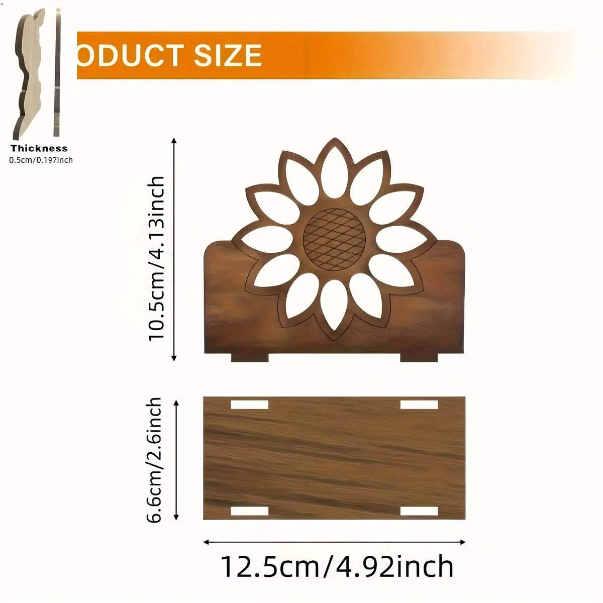 porte serviettes bois fleur tournesol vintage adhésif marron clair salle manger cuisine décoration comptoir