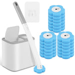 brosse toilette jetable bleu texture granulée clip mural pratique moderne