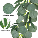 Guirlande eucalyptus artificiel vert détail feuilles