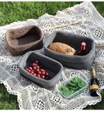 paniers rangement tissés marron gris fruits serviettes moderne minimaliste nordique pliables utilisation multiple