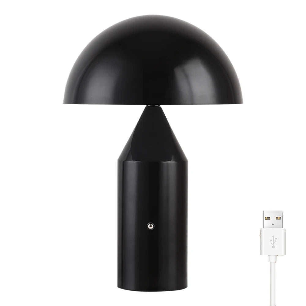 lampe table moderne or noir ambre led controle tactile usb charge chambre contemporaine compact