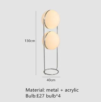 lampe sol moderne sphères translucides blanc câble électrique interrupteur tactile 16 20w led 10
