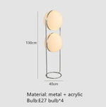 lampe sol moderne sphères translucides blanc câble électrique interrupteur tactile 16 20w led 10
