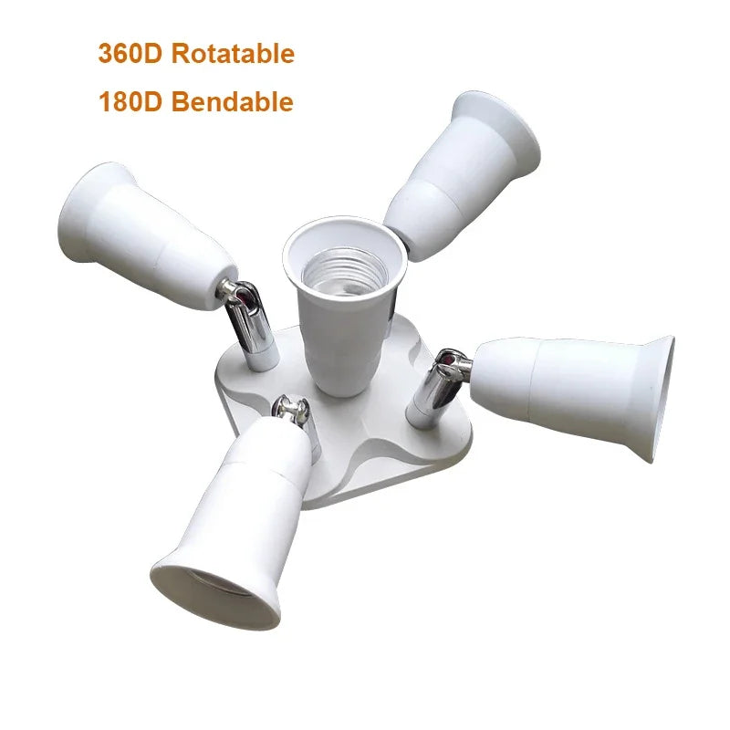 adaptateur multi prise lumiere blanc moderne 360 rotation pliable 180 degres 300w max