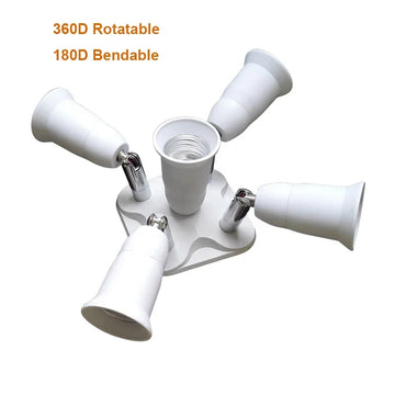 adaptateur multi prise lumiere blanc moderne 360 rotation pliable 180 degres 300w max